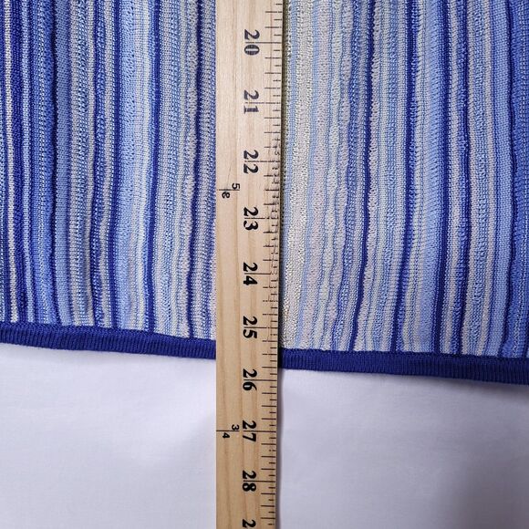 White House Black Market Top Small Striped Blue, White Off The Shoulder - Picture 6 of 10